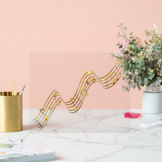 Symbole acrylique Gold Musical Notes (Mariage)