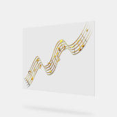 Symbole acrylique Gold Musical Notes (Angle)
