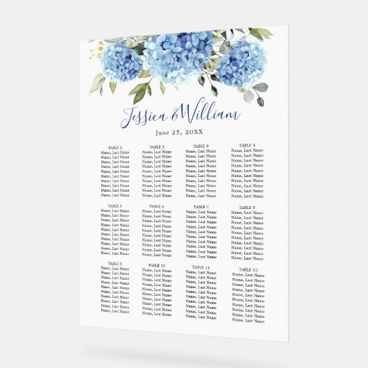 Symbole acrylique Hydrangea 12 Tables SEATING CHAR (Angle)