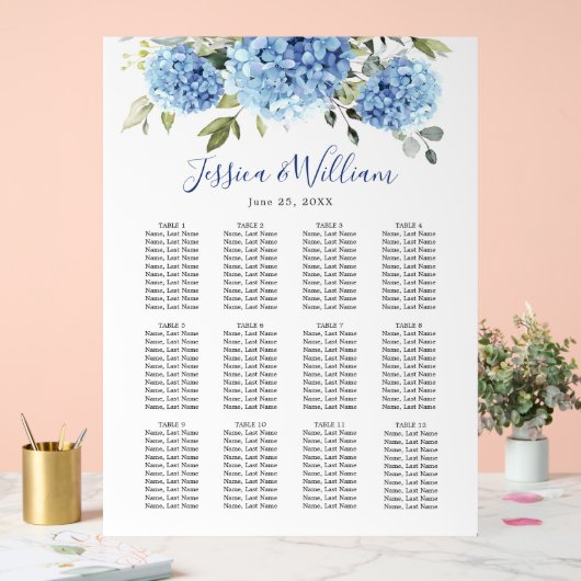 Symbole acrylique Hydrangea 12 Tables SEATING CHAR (Mariage)
