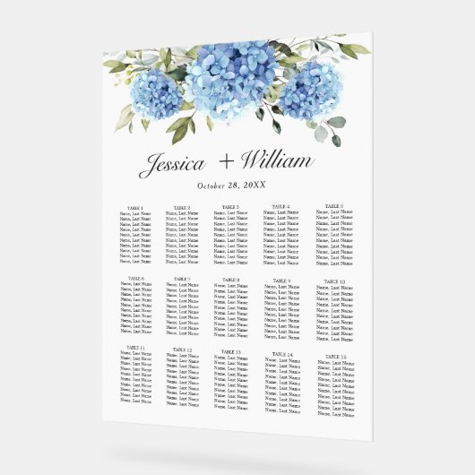 Symbole acrylique Hydrangea 15 Tables SEATING CHAR (Angle)