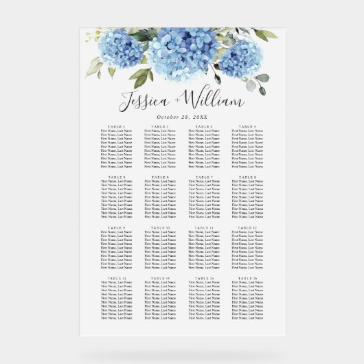 Symbole acrylique Hydrangea 16 Tables SIÈGE GRAPHI (Recto)