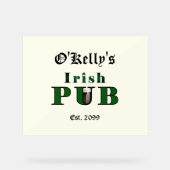 Symbole acrylique Man Cave Irish Pub Bar Tavern (Recto)