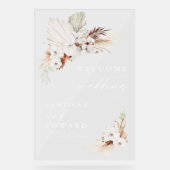 Symbole acrylique Mariage en terre cuite et fleurs (Recto)