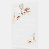 Symbole acrylique Mariage en terre cuite et fleurs (Angle)