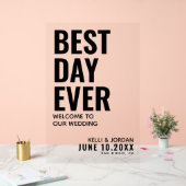 Symbole acrylique moderne Meilleur Jour Jamais Mar (Mariage)