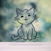 Symbole acrylique petite conception de style chat (Neutre)