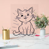 Symbole acrylique petite conception de style chat (Mariage)