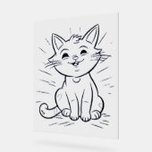 Symbole acrylique petite conception de style chat (Angle)