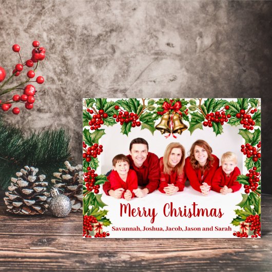 Symbole acrylique photo Holly Feuilles et Berries