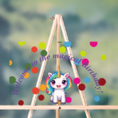 Symbole acrylique pour anniversaire à la licorne (Neutre)