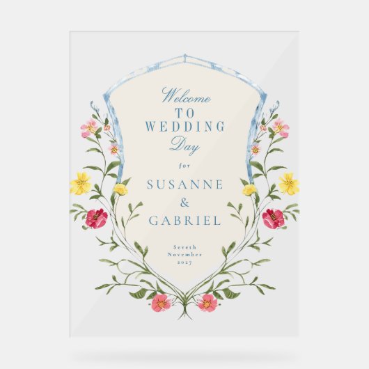 SYMBOLE ACrylique vintage Floral Mariage Français (Recto)