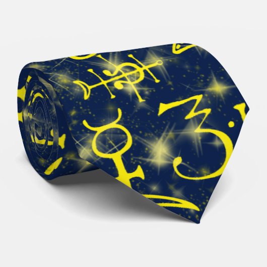 Symbole Alchemie symbols alchemy Stropdas (Opgerold)