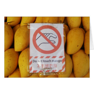 Symbole amusant 'Ne touche pas à la mangue' Carte
