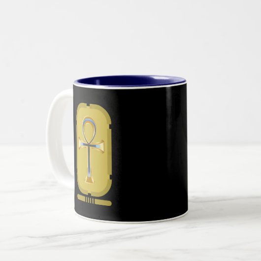 Symbole ankh Mug à café à deux tons (Devant gauche)