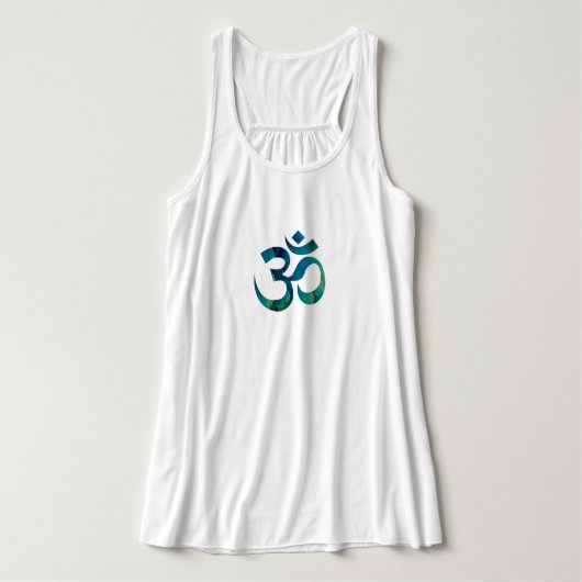 Symbole Aqua & Om Vert Débardeur Yoga Fleur (Design devant)