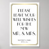 Symbole Art Déco Blanc Et Or Gatsby Livre D'Or 4x6 (Devant)