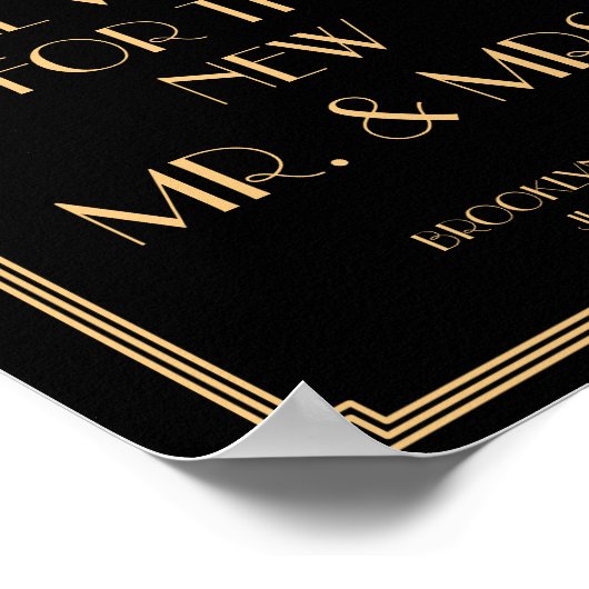 Symbole Art Déco Gatsby Black Guestbook 8x10 (Coin)