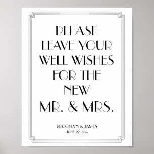 Symbole Art Déco Gatsby Silver 8x10