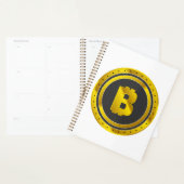 Symbole Bitcoin doré Monnaie numérique (Devant avec enveloppe)