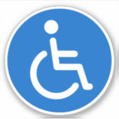 Symbole bleu désactivé, autocollants ronds (Devant)