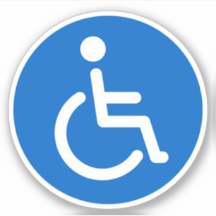 Symbole bleu désactivé, autocollants ronds