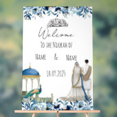 Symbole bleu floral islamique Nikkah (Neutre)