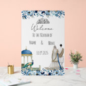 Symbole bleu floral islamique Nikkah (Mariage)