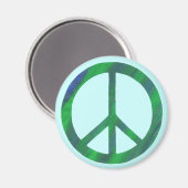 SYMBOLE Bleu Vert DE LA PAIX Magnets (Recto/Verso)