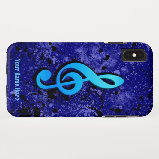 Symbole Blue Music Note iPhone XS Max Coque (Dos (Horizontal))