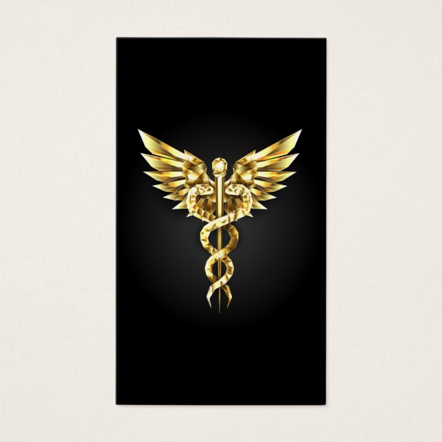 Symbole caducee polygonale or (Devant)