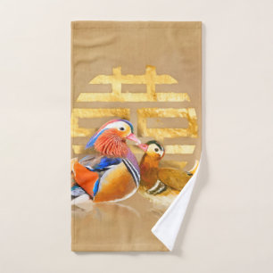Symbole canard mandarin et double bonheur