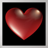 Symbole cardiaque 3D Poster rouge (Devant)