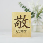 Symbole chinois pour la carte postale de respect (Debout devant)