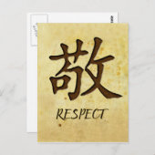 Symbole chinois pour la carte postale de respect (Devant / Derrière)