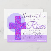 Symbole chrétien de la Croix violette Invitation d (Devant / Derrière)