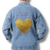 Symbole coeur d'or de Love BlueJean Jacket