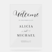 Symbole d'accueil acrylique de mariage simple et é (Recto)