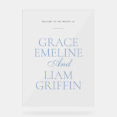 Symbole d'accueil en acrylique Mariage d'élégance (Recto)