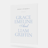 Symbole d'accueil en acrylique Mariage d'élégance (Angle)