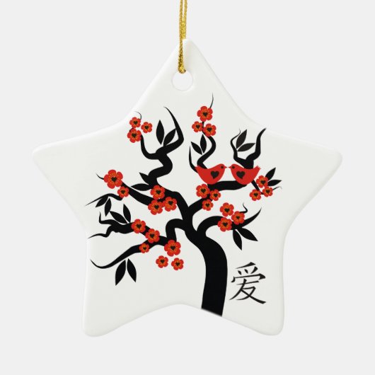Symbole d'amour chinois Sakura Tree ornement perso (Devant)