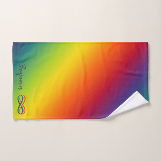 Symbole d'amour infini Rainbow Cool Infinity Pride (Serviette à main)