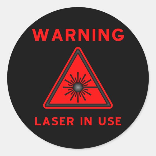 Symbole d'avertissement laser rouge Sticker (Devant)