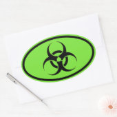 Symbole de bioaléa Autocollants vert ovale (Enveloppe)