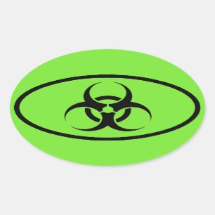 Symbole de bioaléa Autocollants vert ovale