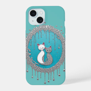 Symbole de chats Yin Yang Turquoise Texture Spirit