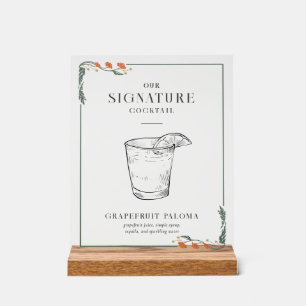 Symbole de cocktail Art nouveau vintage