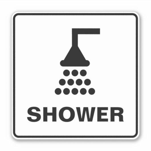 Symbole de douche autocollant en vinyle pour pisci (Devant)