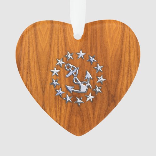 Symbole de drapeau de yacht sur la copie en bois (devant)