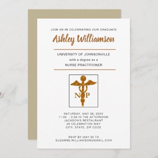 Symbole de Faire-part de l'infirmière praticienne (Devant / Derrière)